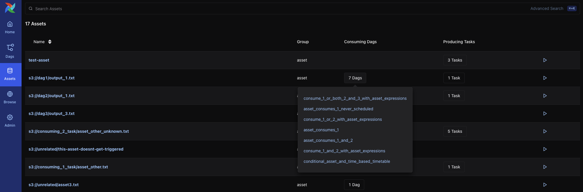 Asset Graph View (dark mode)