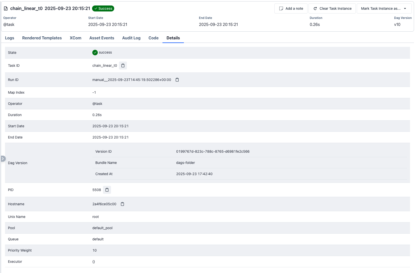 Task Instance - Details tab (light mode)