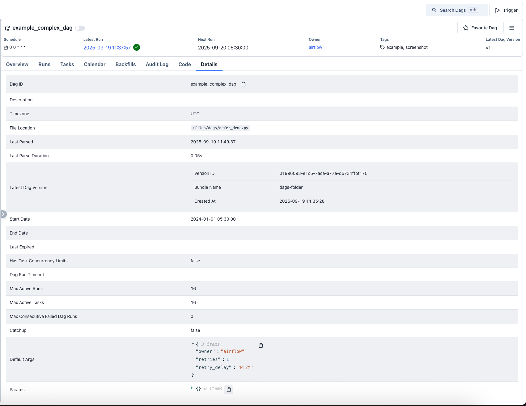 Dag Details Tab (Light Mode)